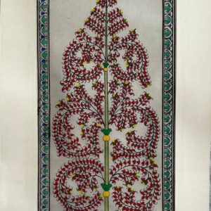 Tree of Life #35 - Pattachitra Art - Tussore Silk Painting - 6*16 inch - In Silk Cloth - Unframed