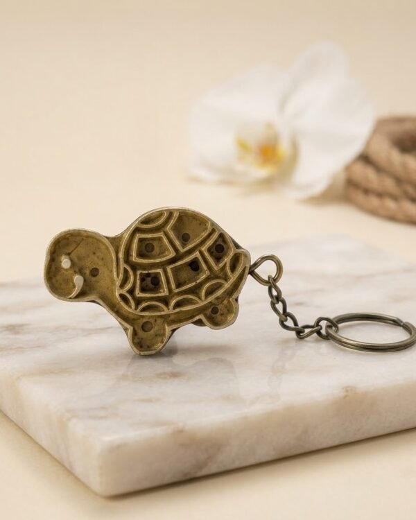 Tortoise - Wooden Block Key Chain