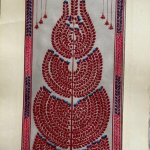 Tree of Life #27 - Pattachitra Art - Tussore Silk Painting - 6*16 inch - In Silk Cloth - Unframed