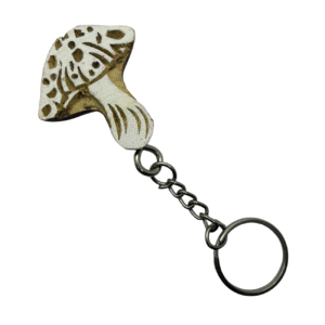 Mushroom - Wooden Block Key Chain