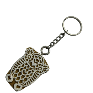 Owl - Wooden Block Key Chain