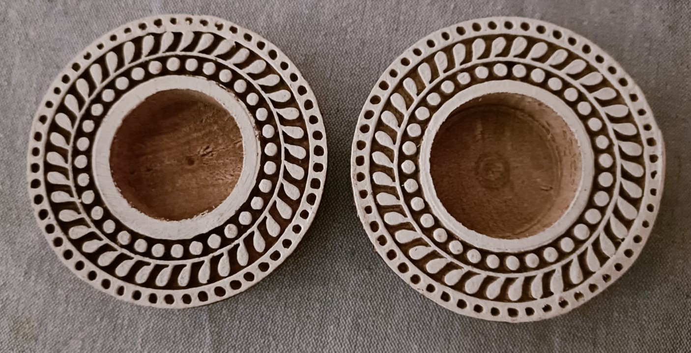 Round #5 - Wooden Block T-Light Candle Holders - Set of 2 - Image 6