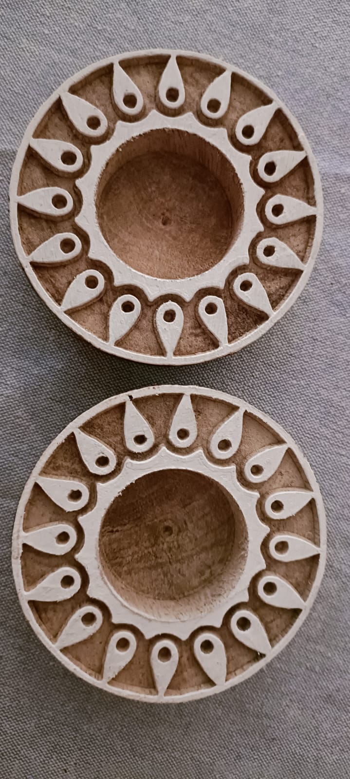 Round #3 - Wooden Block T-Light Candle Holders - Set of 2 - Image 2