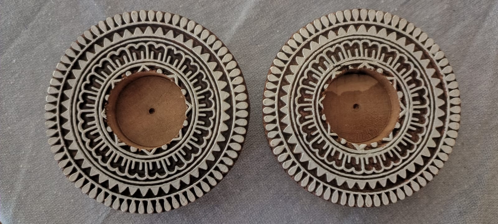 Round #4 - Wooden Block T-Light Candle Holders - Set of 2 - Image 5