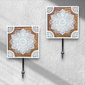 Square - Wooden Block wall Hook - Set of 2
