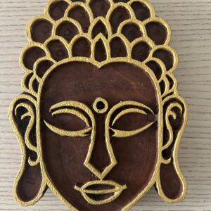 Buddha Wooden Block Wall Décor – Antique Finish (Approx. 8 Inch)