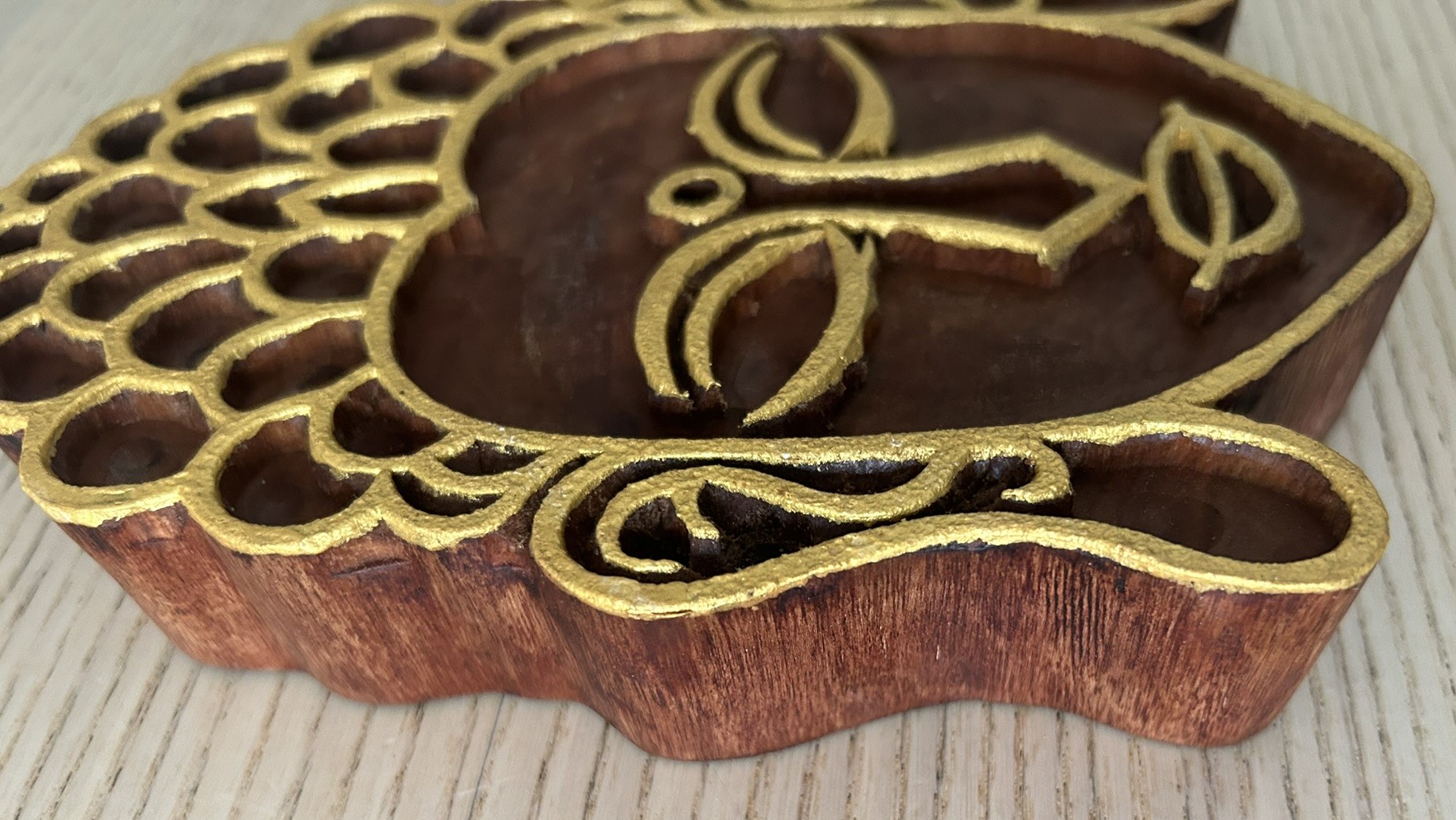 Buddha Wooden Block Wall Décor – Antique Finish (Approx. 8 Inch) - Image 2