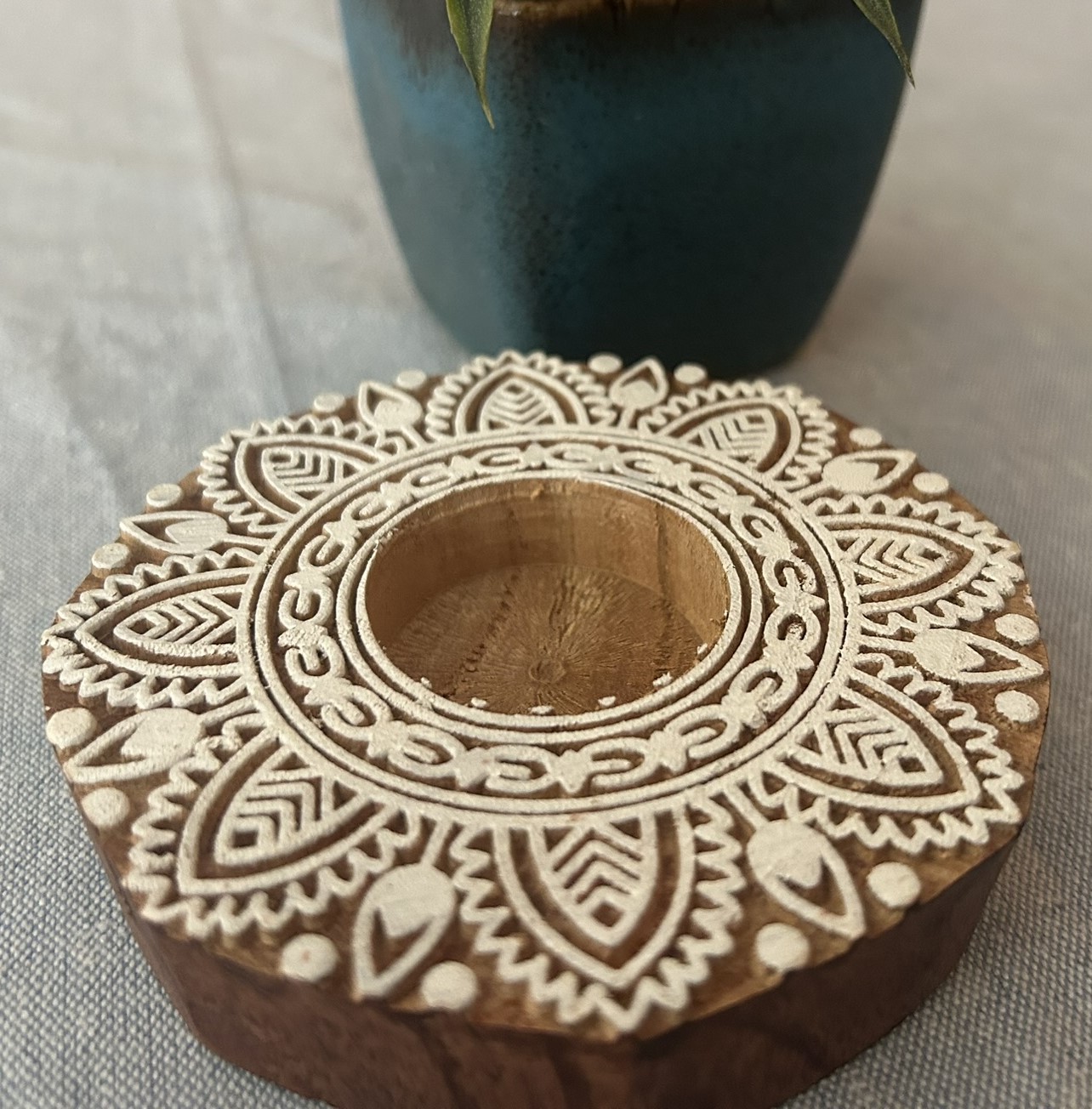 Round #1 - Wooden Block T-Light Candle Holders - Set of 2 - Image 8