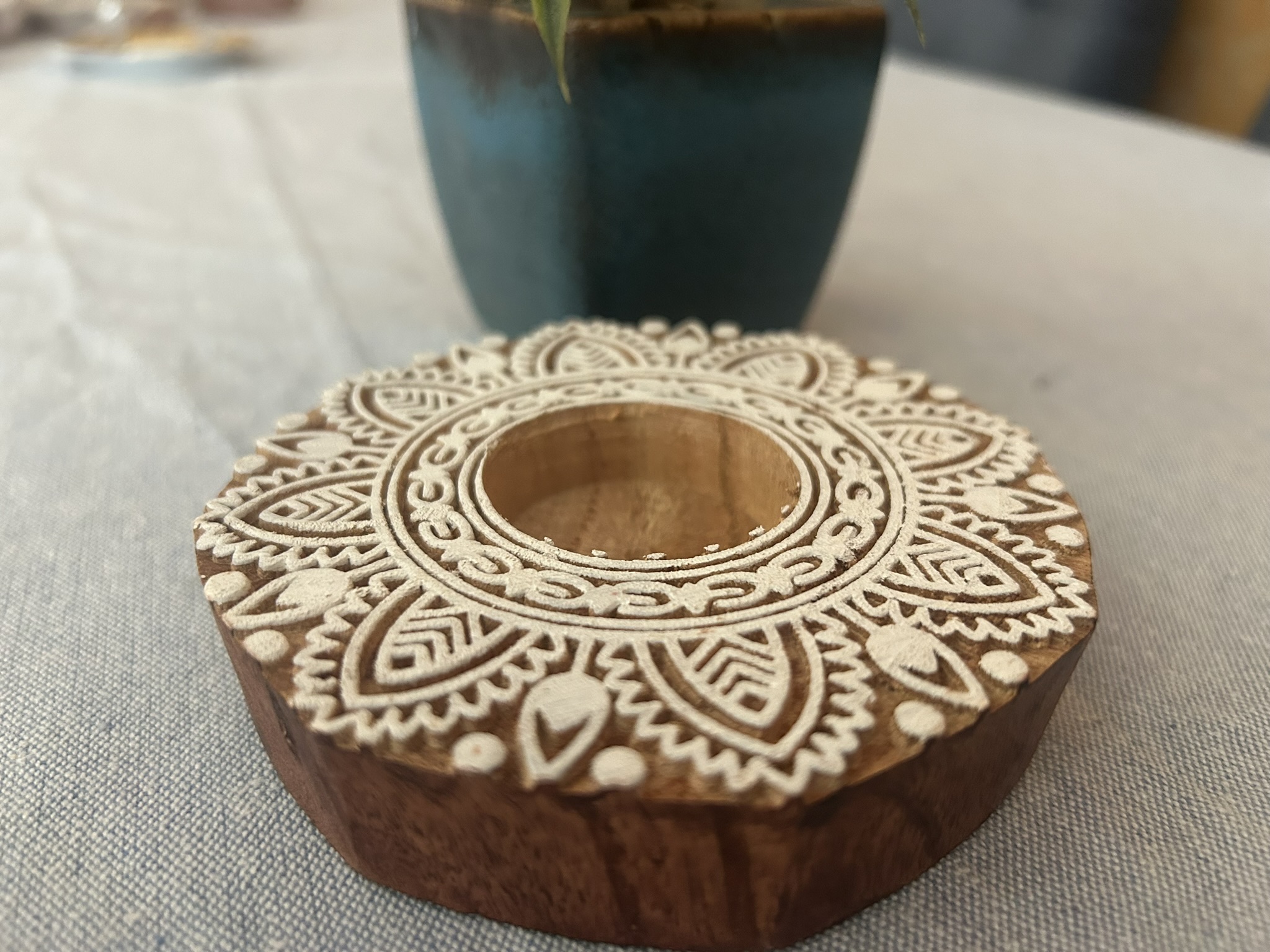 Round #1 - Wooden Block T-Light Candle Holders - Set of 2 - Image 6