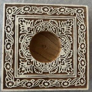 Square #1 - Wooden Block T-Light Candle Holders - Set of 2