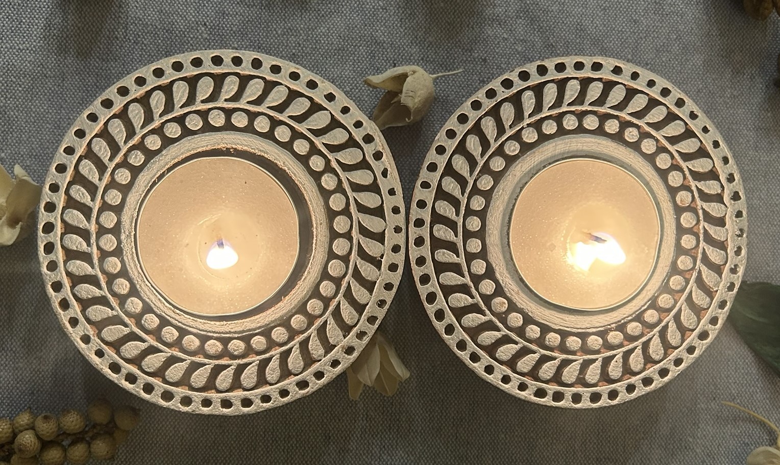 Round #5 - Wooden Block T-Light Candle Holders - Set of 2 - Image 5