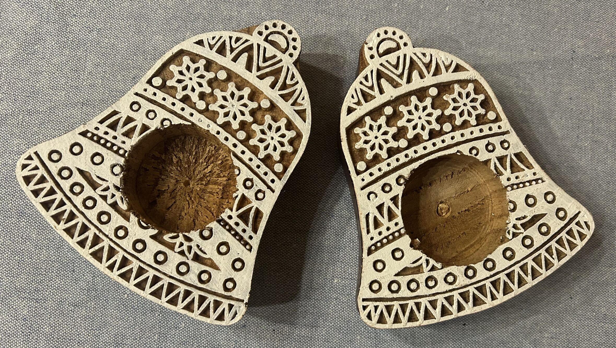 Christmas Collection Wooden T-Light Candle Holders ? Set of 3 (Bell, Santa Cap & Tree) - Image 3