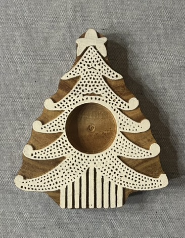 Christmas Collection Wooden T-Light Candle Holders ? Set of 3 (Bell, Santa Cap & Tree) - Image 6