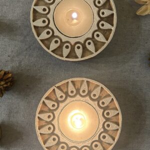 Round #3 - Wooden Block T-Light Candle Holders - Set of 2