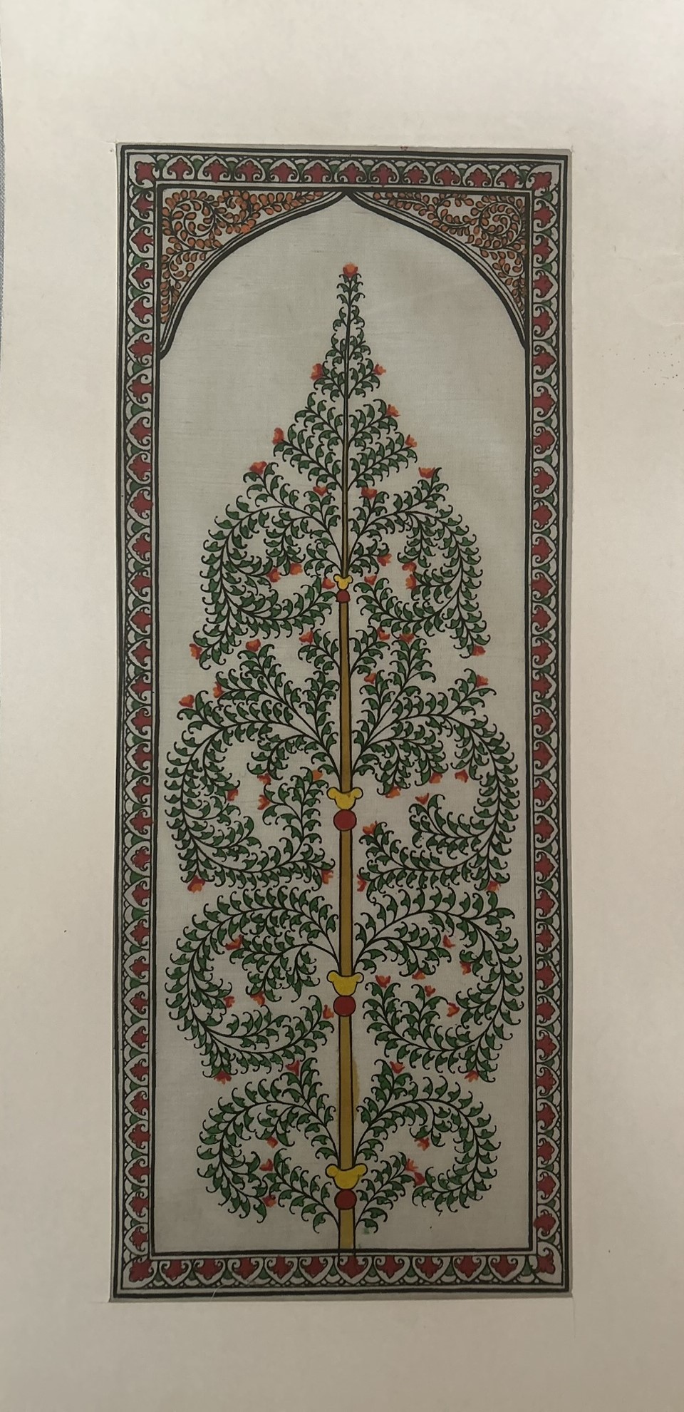 Tree of Life #21 - Pattachitra Art - Tussore Silk Painting - 6*16 inch - In Silk Cloth - Unframed