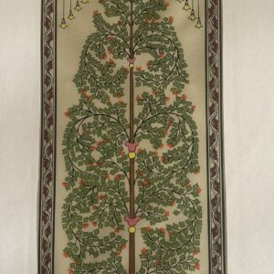 Tree of Life #19 - Pattachitra Art - Tussore Silk Painting - 6*16 inch - In Silk Cloth - Unframed