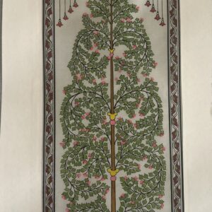 Tree of Life #18 - Pattachitra Art - Tussore Silk Painting - 6*16 inch - In Silk Cloth - Unframed