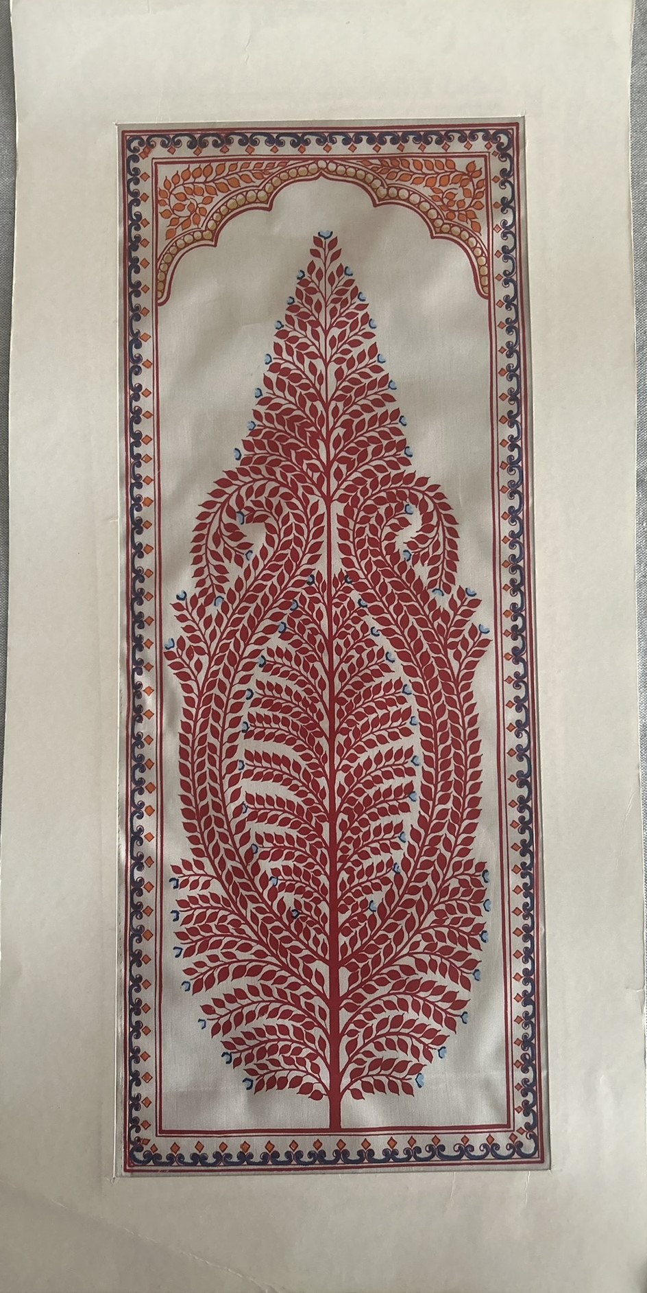 Tree of Life #17 - Pattachitra Art - Tussore Silk Painting - 6*16 inch - In Silk Cloth - Unframed