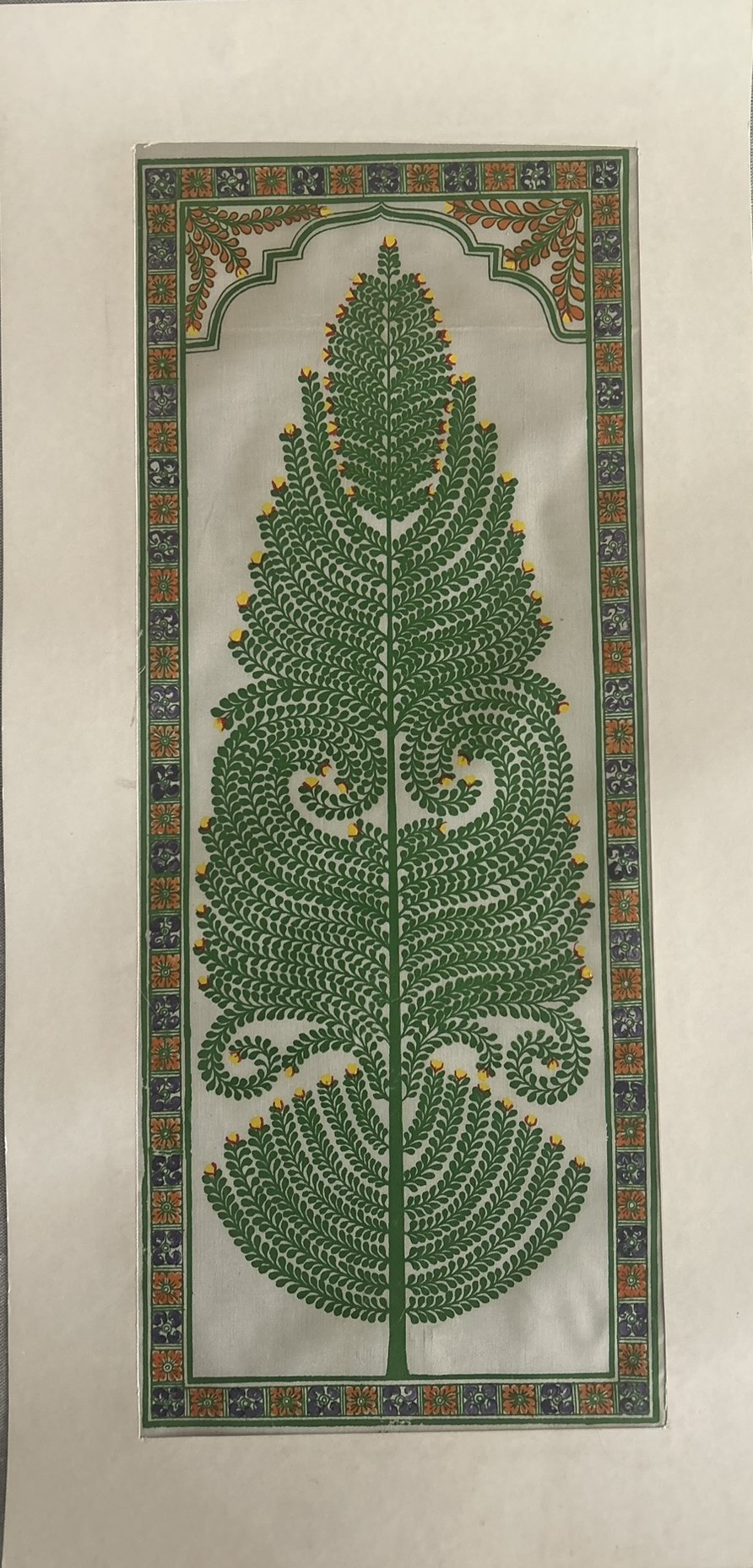 Tree of Life #14 - Pattachitra Art - Tussore Silk Painting - 6*16 inch - In Silk Cloth - Unframed