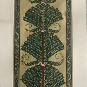 Tree of Life #13 - Pattachitra Art - Tussore Silk Painting - 6*16 inch - In Silk Cloth - Unframed