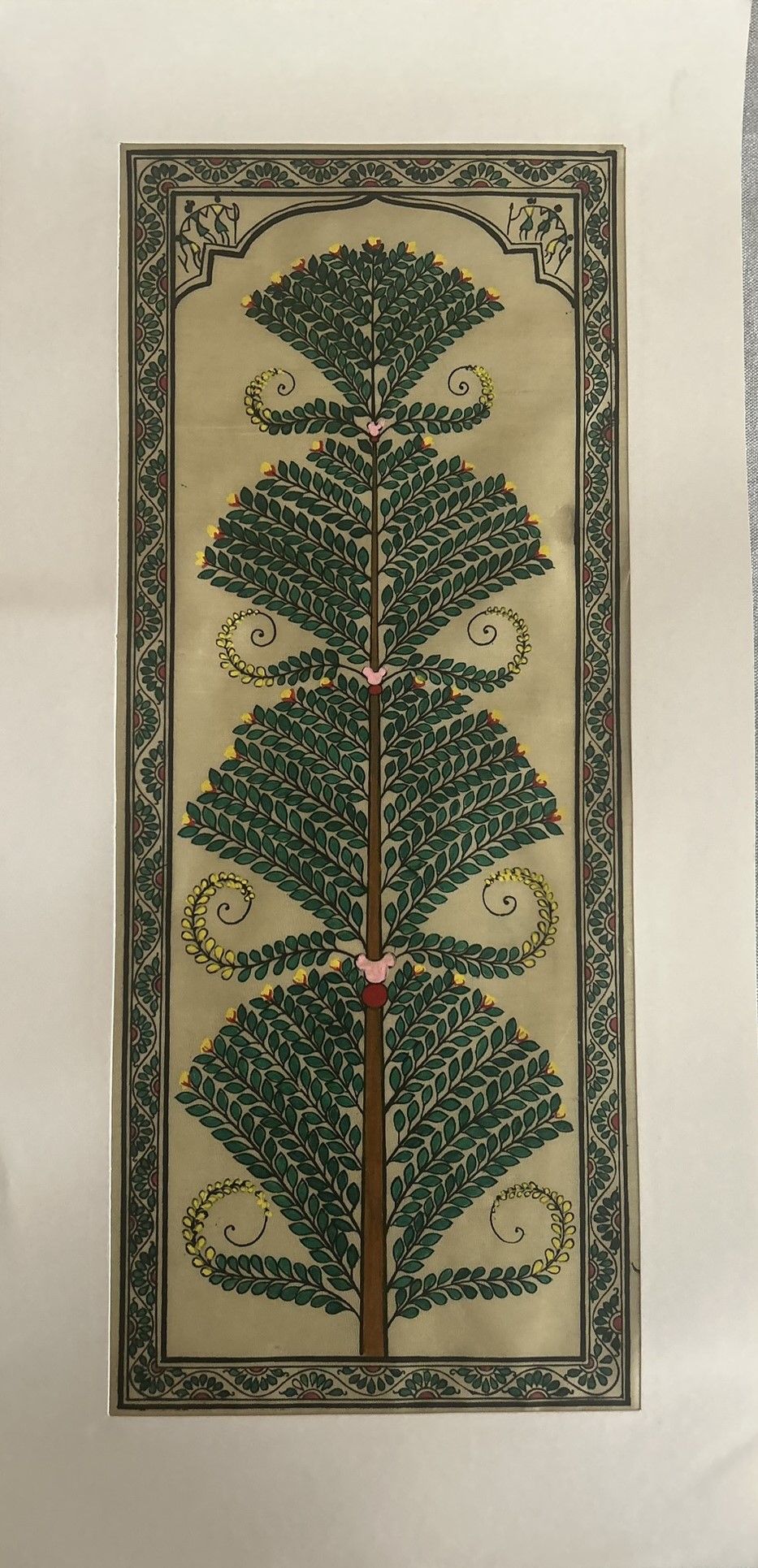 Tree of Life #13 - Pattachitra Art - Tussore Silk Painting - 6*16 inch - In Silk Cloth - Unframed