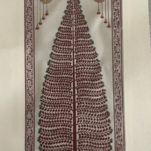 Tree of Life #12 - Pattachitra Art - Tussore Silk Painting - 6*16 inch - In Silk Cloth - Unframed