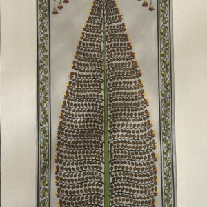 Tree of Life #10 - Pattachitra Art - Tussore Silk Painting - 6*16 inch - In Silk Cloth - Unframed