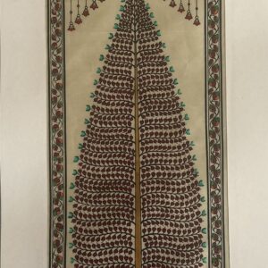 Tree of Life #9 - Pattachitra Art - Tussore Silk Painting - 6*16 inch - In Silk Cloth - Unframed