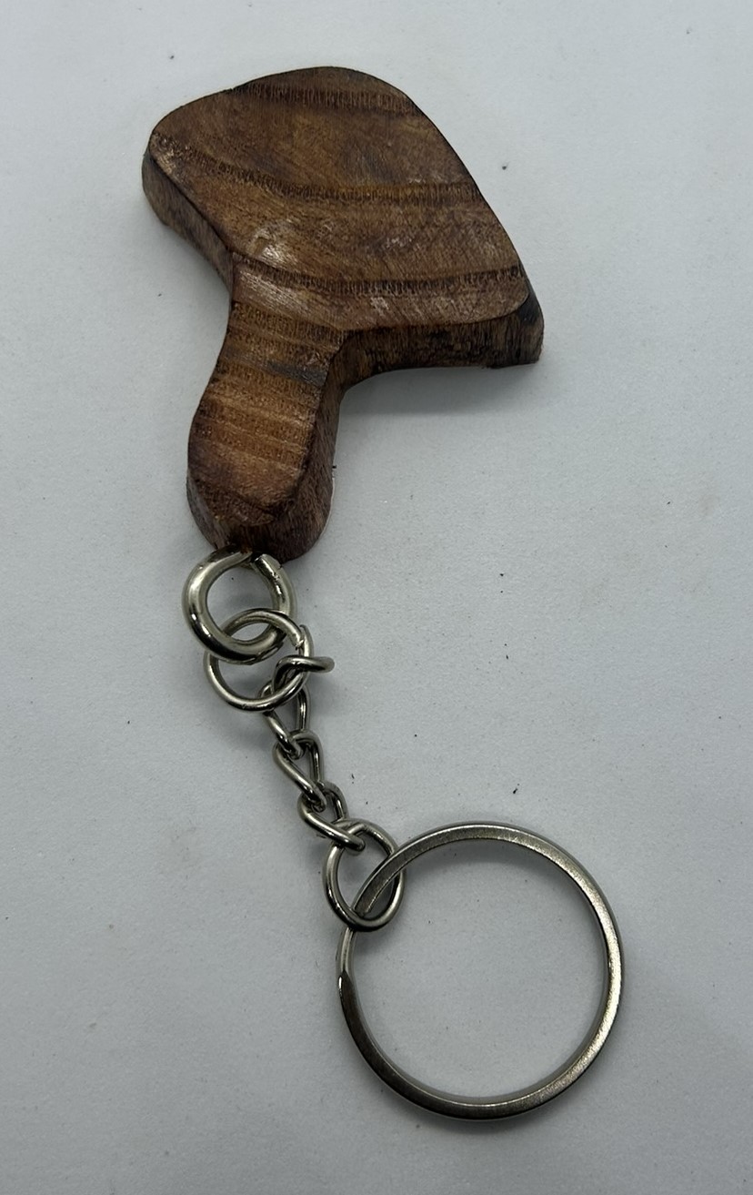 Mushroom - Wooden Block Key Chain - Image 2