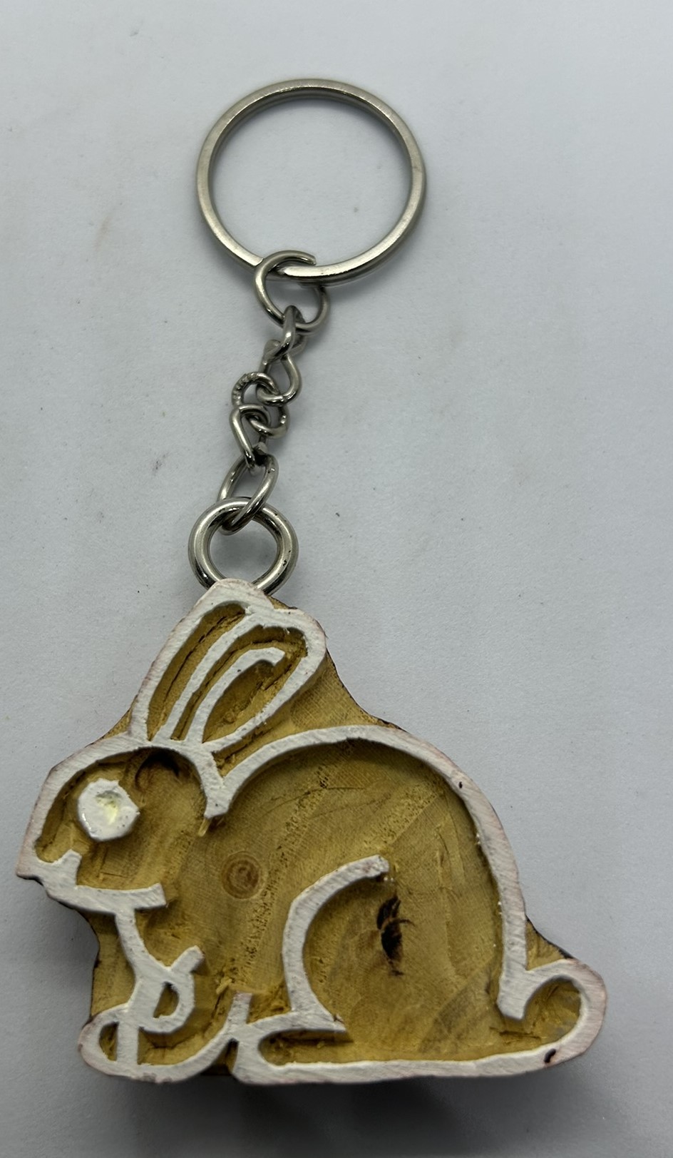 Rabbit - Wooden Block Key Chain - Image 2