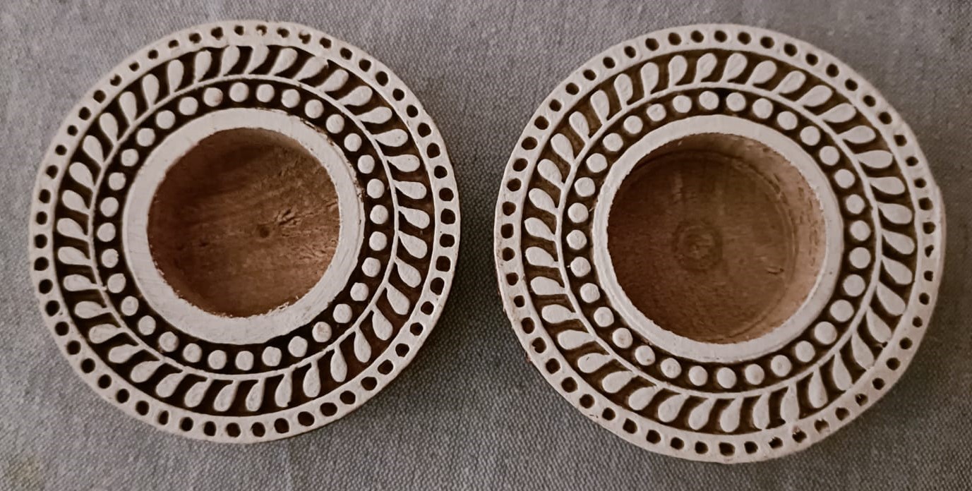 Round #5 - Wooden Block T-Light Candle Holders - Set of 2 - Image 3