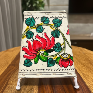 Red Lotus - Tholu Bommalata Leather Lampshade with Plug & Wire – 6-Inch