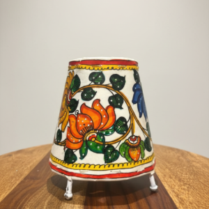 Lotus Multicolour - Tholu Bommalata Leather Lampshade with Plug & Wire – 6-Inch