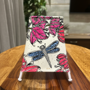 Bougainvilliea (Purple and Pink) - Tholu Bommalata Leather Lampshade with Plug & Wire – 6-Inch