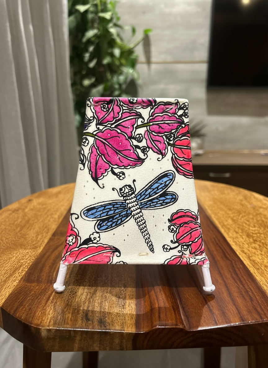 Bougainvilliea (Purple and Pink) - Tholu Bommalata Leather Lampshade with Plug & Wire – 6-Inch