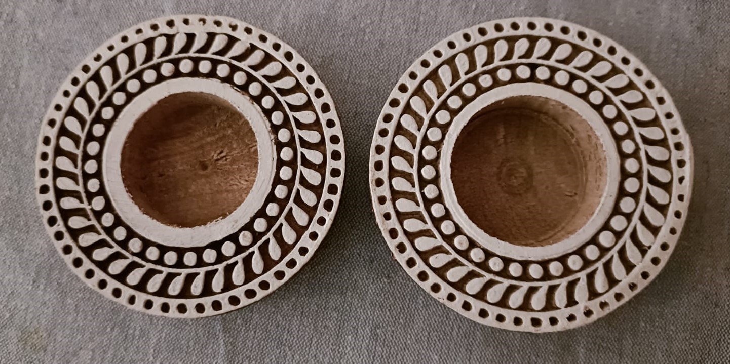 Round #5 - Wooden Block T-Light Candle Holders - Set of 2 - Image 2