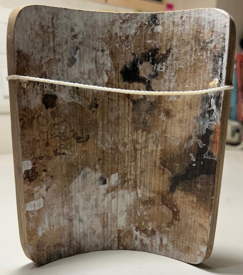 Kerela Mural Laxmi Maa Orange - Bamboo Hand Painted - Wall Decor - 6 Inch height - Image 5