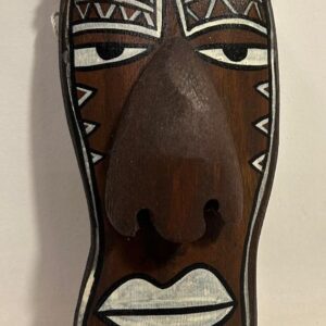 Bamboo Mask Painting #7 Hand-Painted on Bamboo (approx 7 Inches Height)