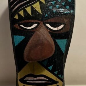 Bamboo Mask Painting #2 - Hand-Painted on Bamboo (approx 4 Inches Height)