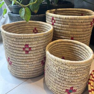 Handmade Sabai Round Planter - Set of 3 (10", 8" and 6")