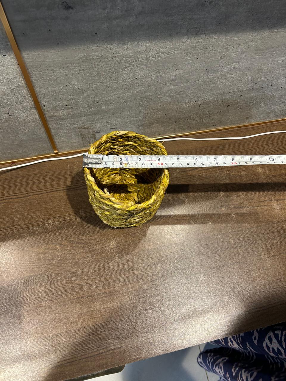 Handmade Sabai Round Planter - 5" height 4" diameter - Image 3