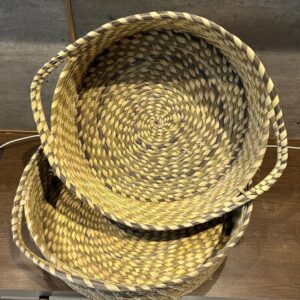 Natural - Sabai Grass Round big Organizers - set of 2 (14", 16")