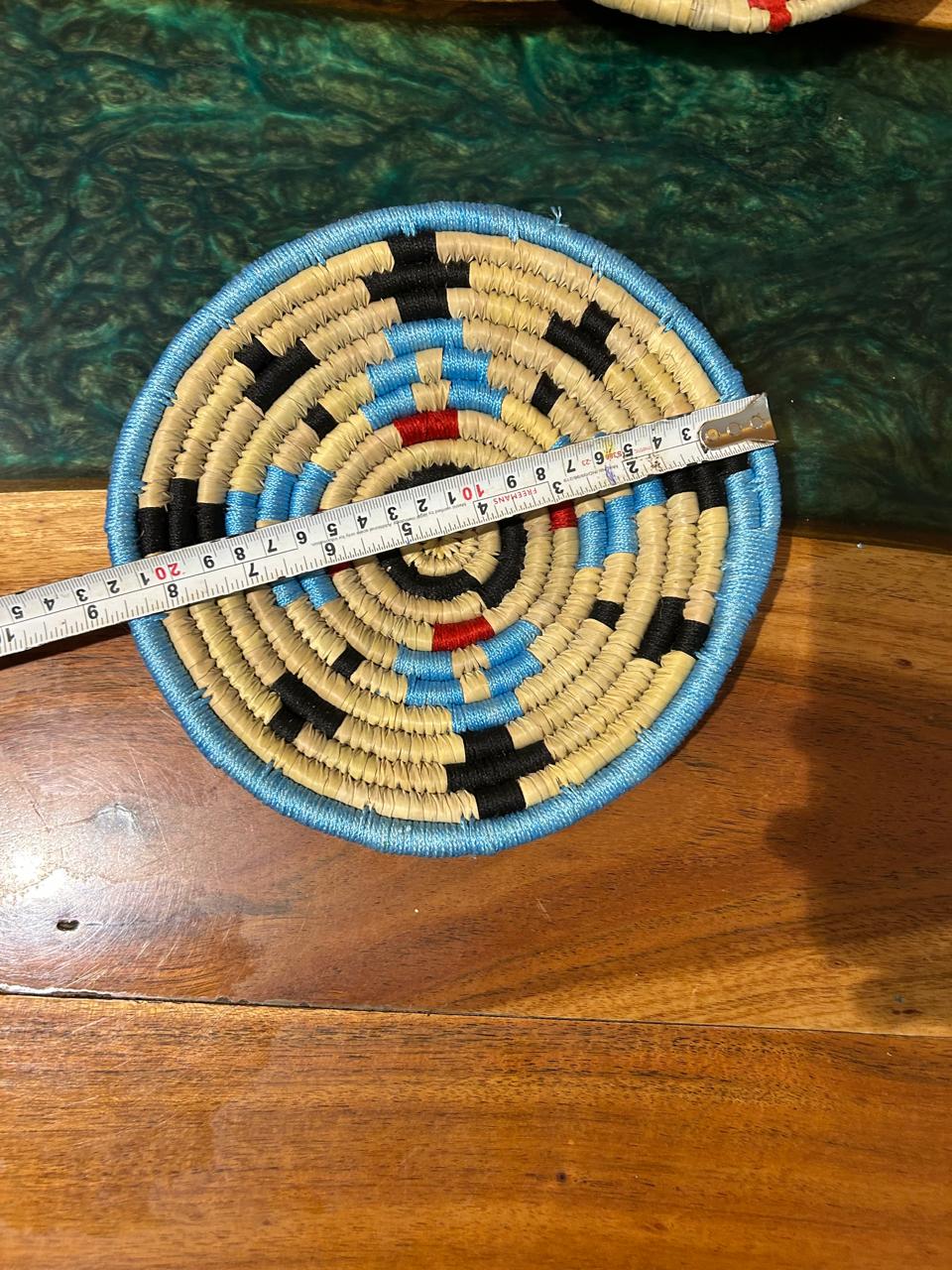 Red Black Blue Sabai Art Handwoven Wall Decor - Set of Six (12"*2, 10"*2, 8"*2) - Image 10