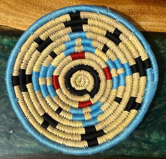 Red Black Blue Sabai Art Handwoven Wall Decor - Set of Six (12"*2, 10"*2, 8"*2) - Image 11