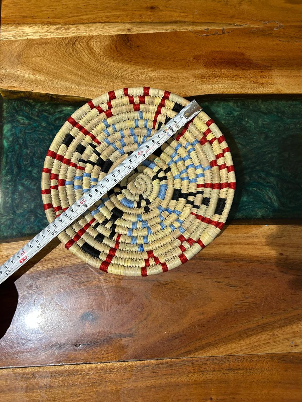 Red Black Blue Sabai Art Handwoven Wall Decor - Set of Six (12"*2, 10"*2, 8"*2) - Image 13