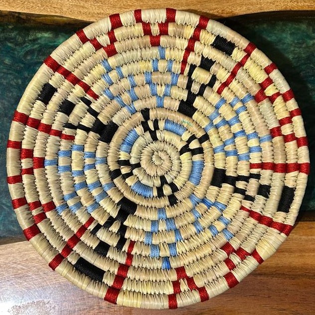 Red Black Blue Sabai Art Handwoven Wall Decor - Set of Six (12"*2, 10"*2, 8"*2) - Image 12