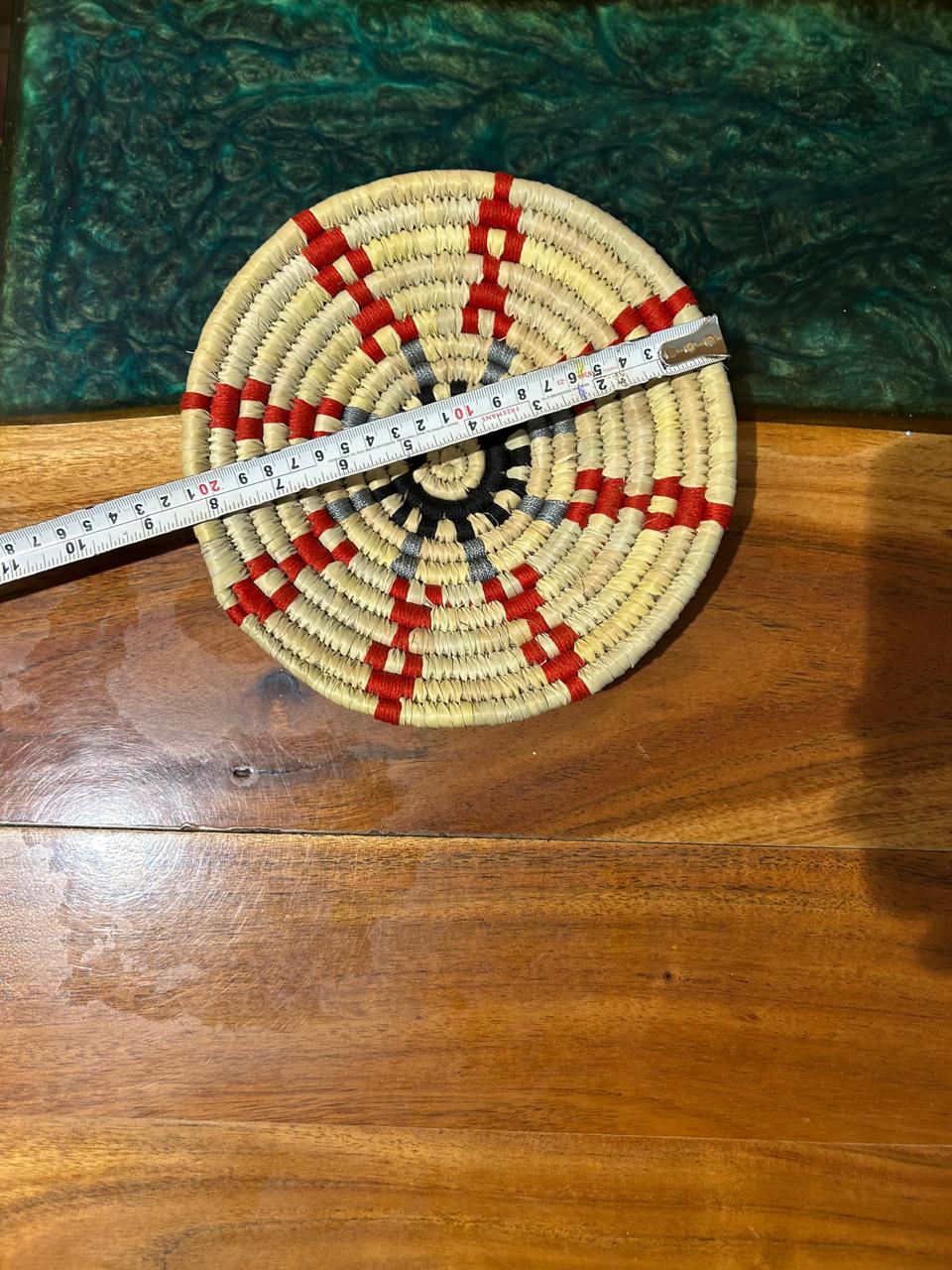 Red Black Blue Sabai Art Handwoven Wall Decor - Set of Six (12"*2, 10"*2, 8"*2) - Image 8