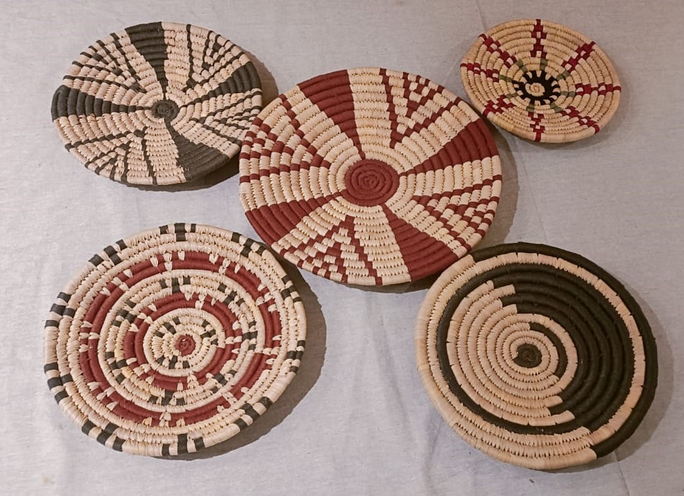 Multi Sabai Art Handwoven Wall Decor - Set of Five (12"*1, 10"*4)