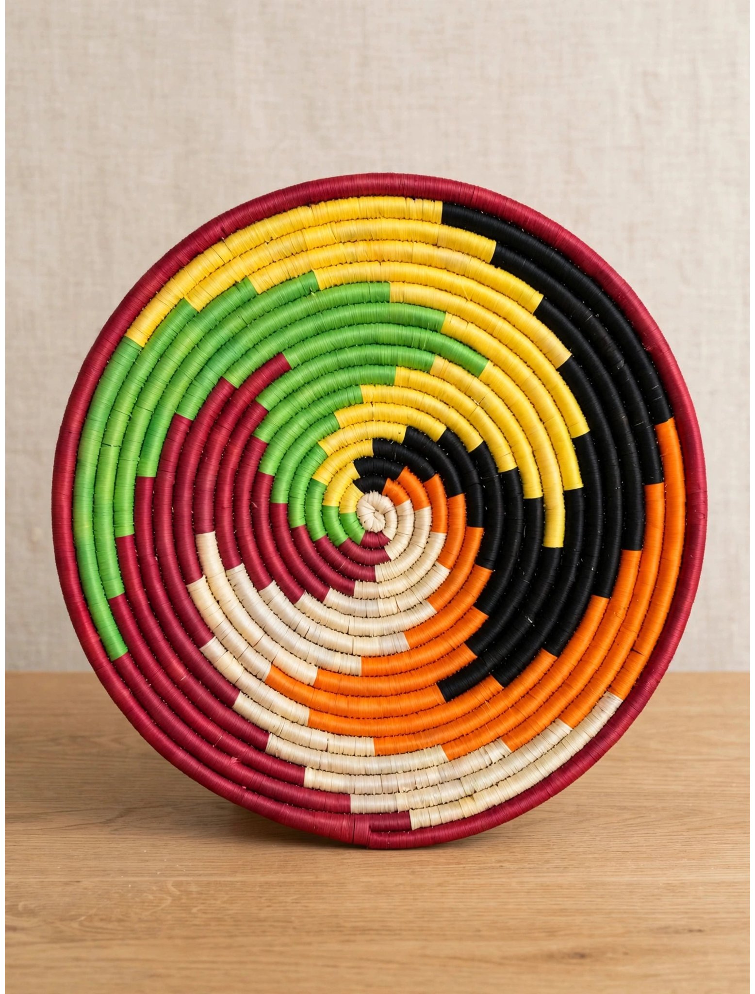 Multi- Sabai Art Handwoven Wall Decor - Set of three (12", 10", 8")