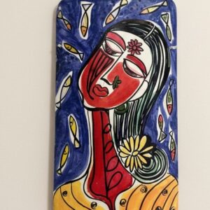 Abstract Painting #5 Hand-Painted on Bamboo (6 Inches Height)